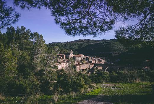 Downhill look at Minerve, France