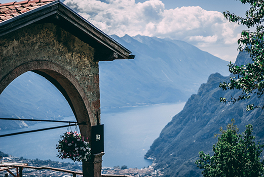 Downhill look at Garda Lake, Italy